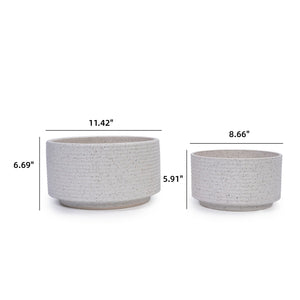 2 Pieces Flowerpot Planter For Patio, Garden Or Windowsills - Milk White