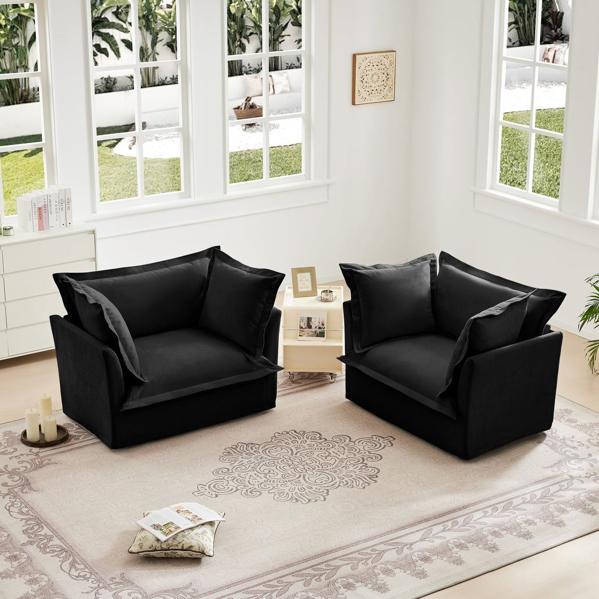 Set of 2 Slipcovered Armchairs