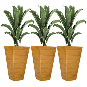 Outsunny 28" Tall Outdoor Planters Set of 3 with Drainage Holes