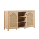Celestialix-58'-2-Door-Sideboard-with-Arched-Rattan-Panels-by-Walker-Edison-Buffets-&-Sideboards