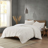 Full/Queen Ruched Fur Down Alternative Comforter Set