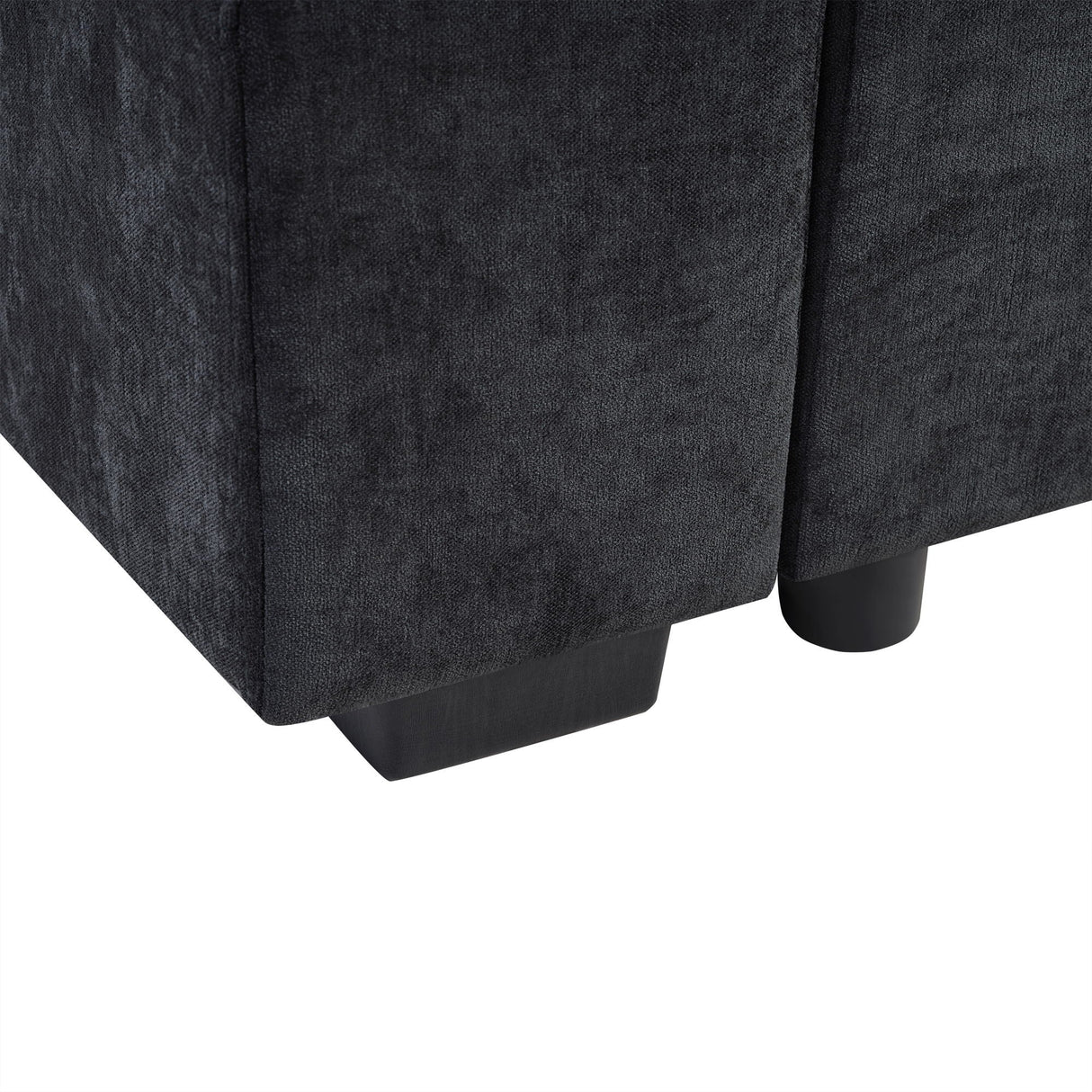 Modern L Shaped Sectional Sofa With Upholstery And Wooden Storage