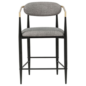Tina Fabric Upholstered Counter Chair Dark Grey (Set of 2)