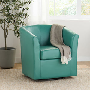 Melodize Swivel Club Chair With Barrel Shape Design