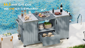 K&K 66.5" Outdoor Kitchen Island for Big Green Egg Grills