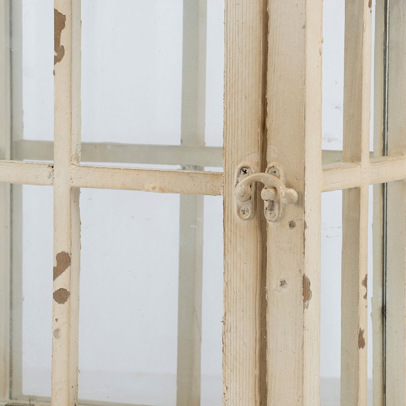 Wooden Candle Lantern Decorative Hurricane Holder - Ivory