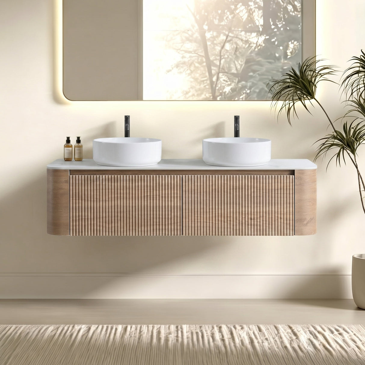 Erba 60 Inch Bathroom Vanity with Sink in Honey