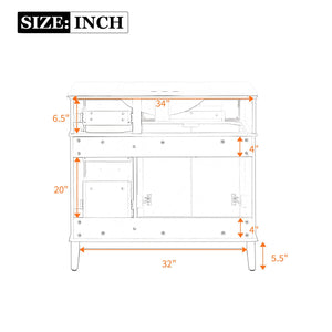 Bathroom Vanity With Sink, Soft Close Doors, 4 Storage Drawers