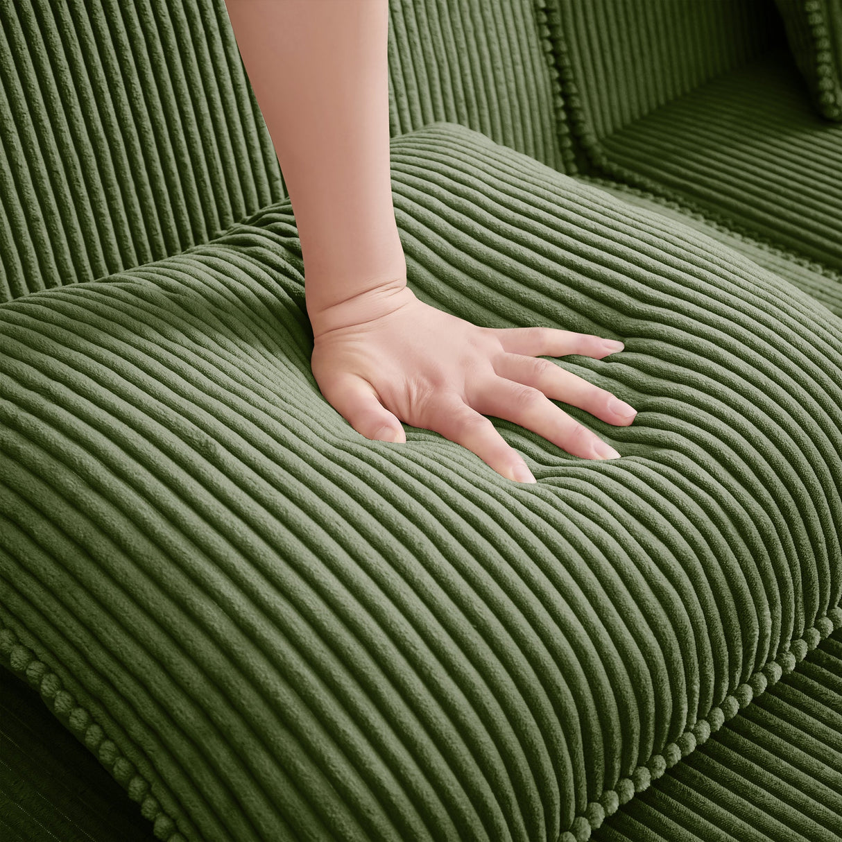 Ottoman Corduroy - Green