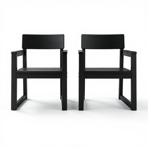 7-Piece HDPE Outdoor Dining Set for 6 – Weather-Resistant Patio Table with Umbrella Hole and 6 Armrest Chairs (Black)