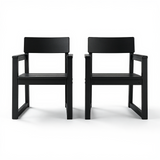 7-Piece HDPE Outdoor Dining Set for 6 – Weather-Resistant Patio Table with Umbrella Hole and 6 Armrest Chairs (Black)