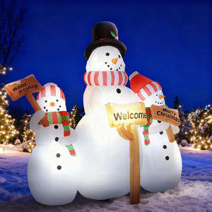 6.1' Inflatable Outdoor Christmas Display - Three Snowmen