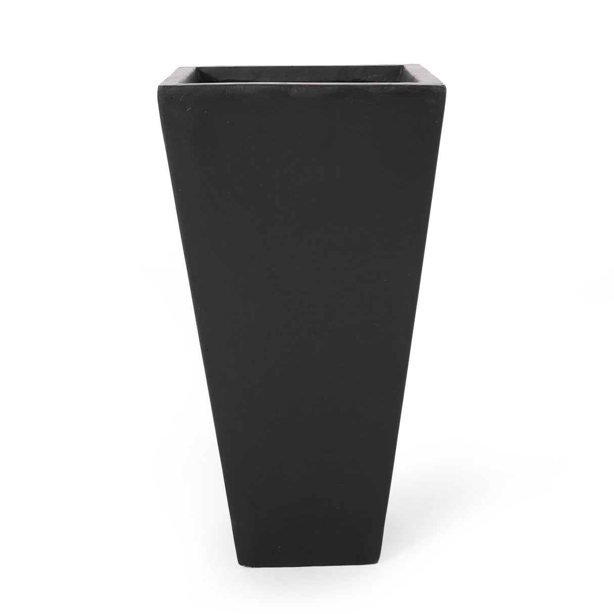 13' Outdoor Modern MGO Small Cast Stone Planter, Black