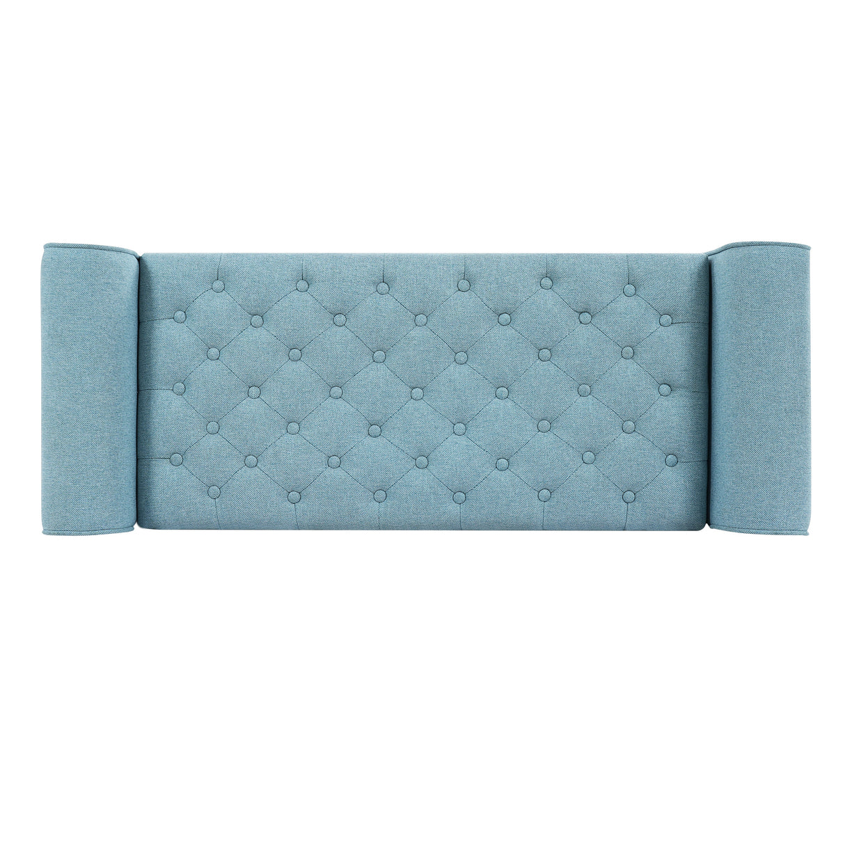 Light Blue Tufted Storage Bench