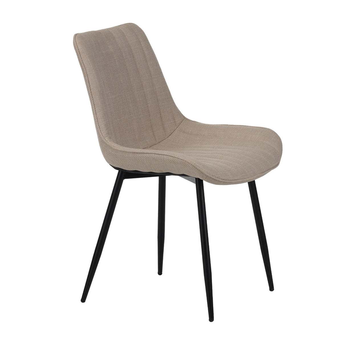 Dining Chair Set with Padded Backrests (Set of 4) - Beige