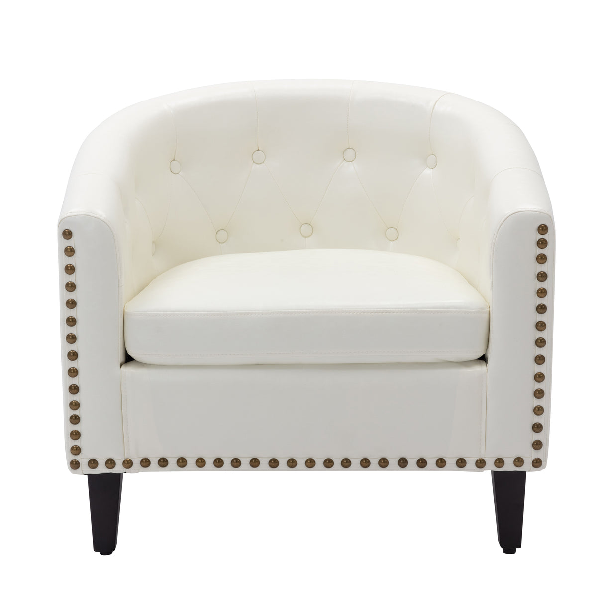 Pu leather tufted barrel chairtub chair for living room bedroom club chairs