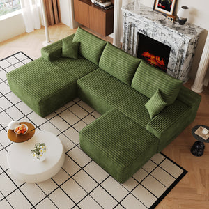 107" Cloud Sectional Sofa with 1 Ottoman