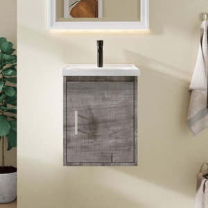 16" Floating Bathroom Vanity, Wall Mounted Plywood Cabinet