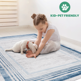 NAAR MARFI Collection Bordered Non-Shedding and Stain Resistant Area Rug
