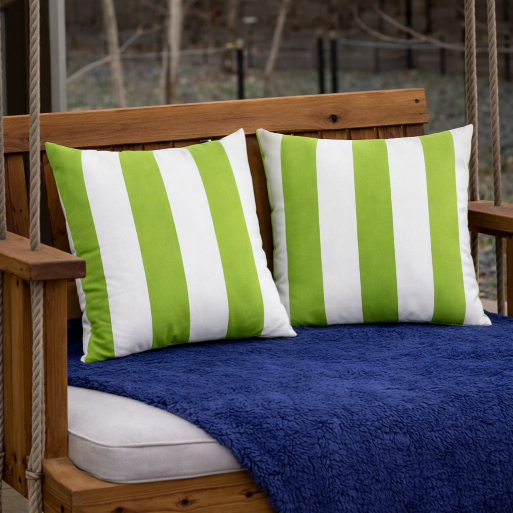 2 Pack Outdoor Throw Pillows, Waterproof & Fade-Resistant Patio Cushions (18x18 Inch)