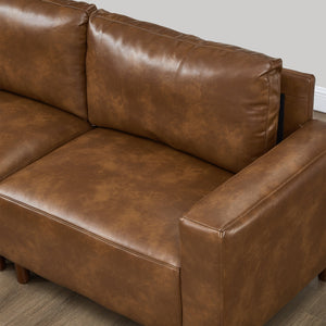 112" Luxury PU Leather Sofa for Living Room