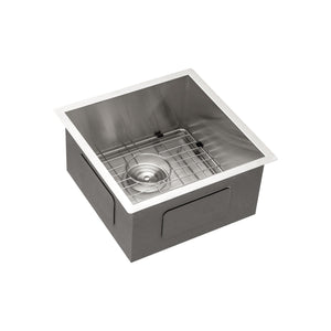 13" Undermount Stainless Steel Kitchen Sink 16 Gauge 9" Deep Single Bowl Basin - Brushed Nickel