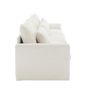 Beige Corduroy Sofa Couch