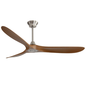 Outdoor Ceiling Fan No Light with 3 Blades Smart App Control - Brushed Nickel