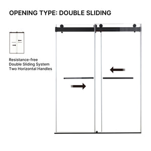 48 inches x 76 inches Double Sliding Shower Door in Matte