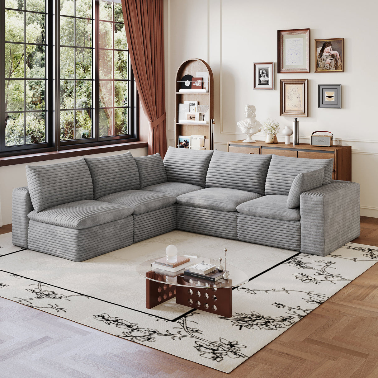 Cloud Sofa - 99*103" Corduroy Fabric