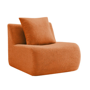 Armless Sofa With Pillow Teddy Fabric - Orange