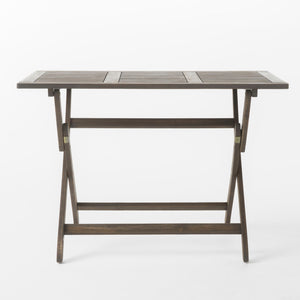 Blissique - Outdoor Foldable Wood Dining Table With Slat Design