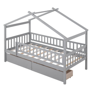 House Bed With 2 Drawers