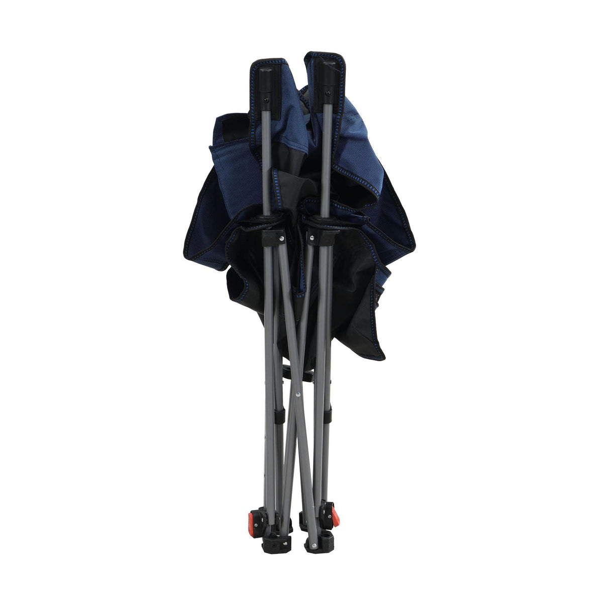 Outdoor Camping Chairs Folding Portable Adjustable Reclining Chair With Side Pockets & Cup Holder - Dark Blue