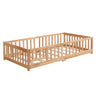Solid Floor Bed With Door And Fence For Children