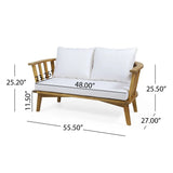 Patio Furniture Set: Outdoor Acacia Wood Patio Club Chair with Table