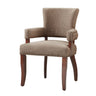 Elegant Arm Dining Chair With Brass Nail Head Detailing