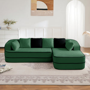 106" Teddy Fabric Boneless Sofa