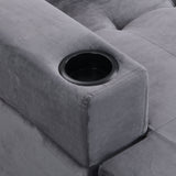 Modern Sectional Sofa Set with L-Shape Chaise Lounge and Storage