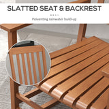 Outdoor rocking chair set of 2 with side table, wooden rocking chair with smooth armrests, high back ,  teak