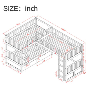 Bunk Bed With Loft And 2 Drawers