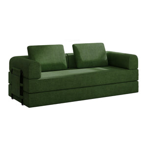 Convertible Sleeper Sofa Bed With Cylindrical Pillow