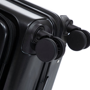 ABS Spinner Wheel Luggage Set with Cosmetic Case - Black