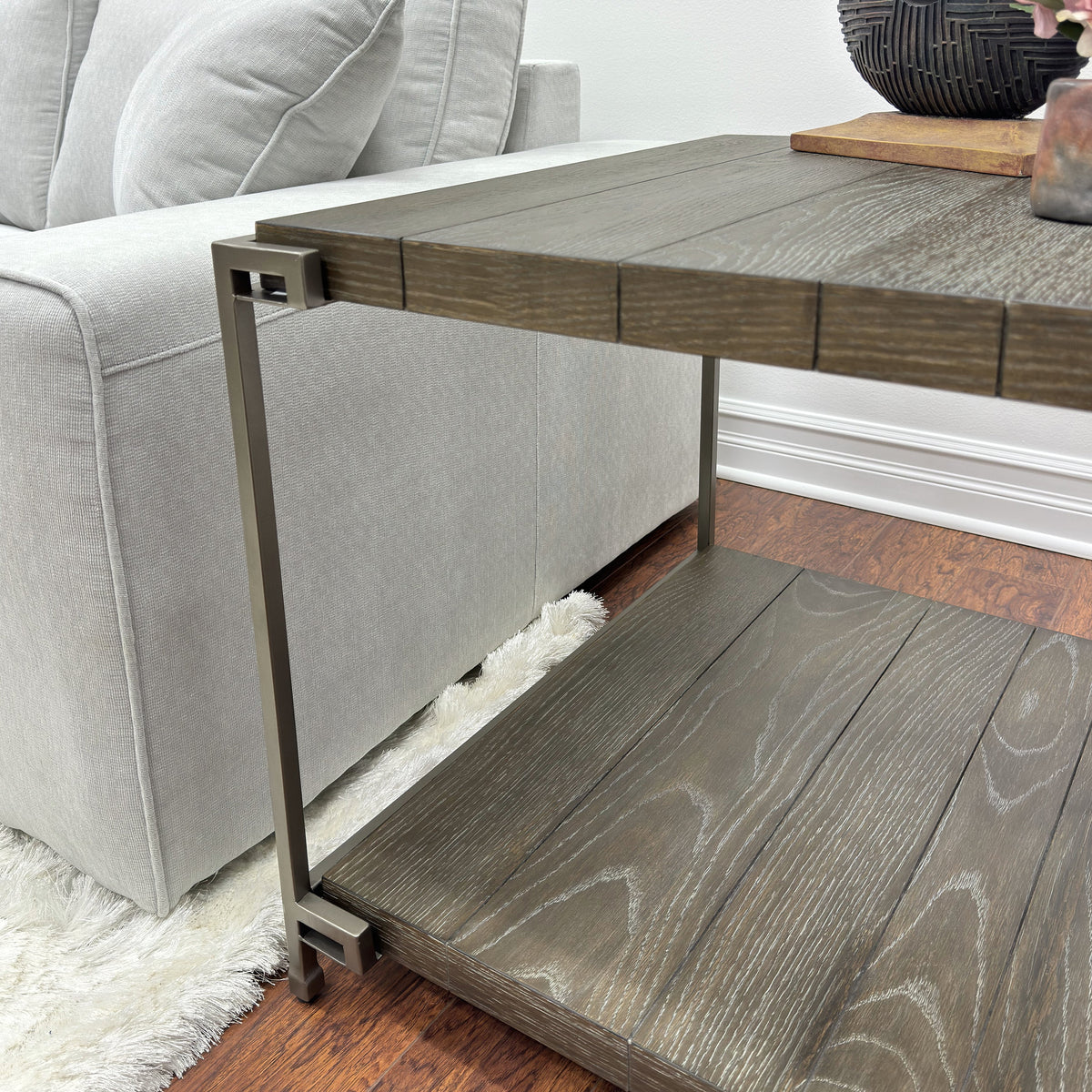 Corbeta 3-Piece Metal Frame Wood Living Room Coffee Table Set