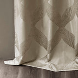 Ogee knitted jacquard total blackout curtain panel (only 1 pc panel)