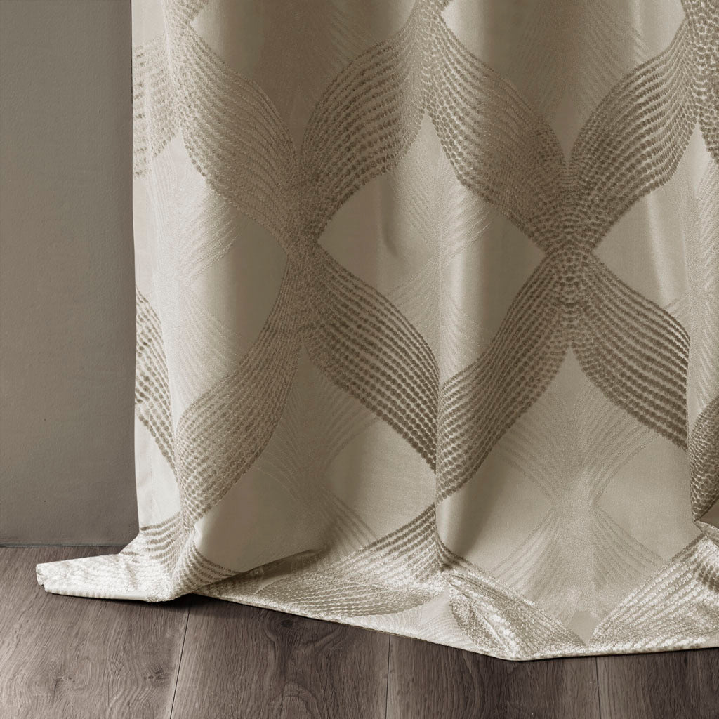 Ogee knitted jacquard total blackout curtain panel (only 1 pc panel)
