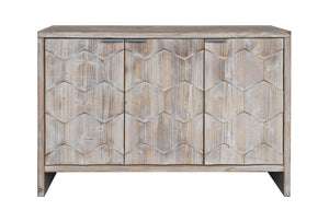 Accent Cabinet Farmhouse Style 3 Door Wooden Cabinet Sideboard Buffet Server Cabinet Storage Cabinet, For Living Room - Natural Wood Wash