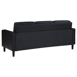 Ruth - 2 Piece Track Arm Sofa Set With Cushions - Black