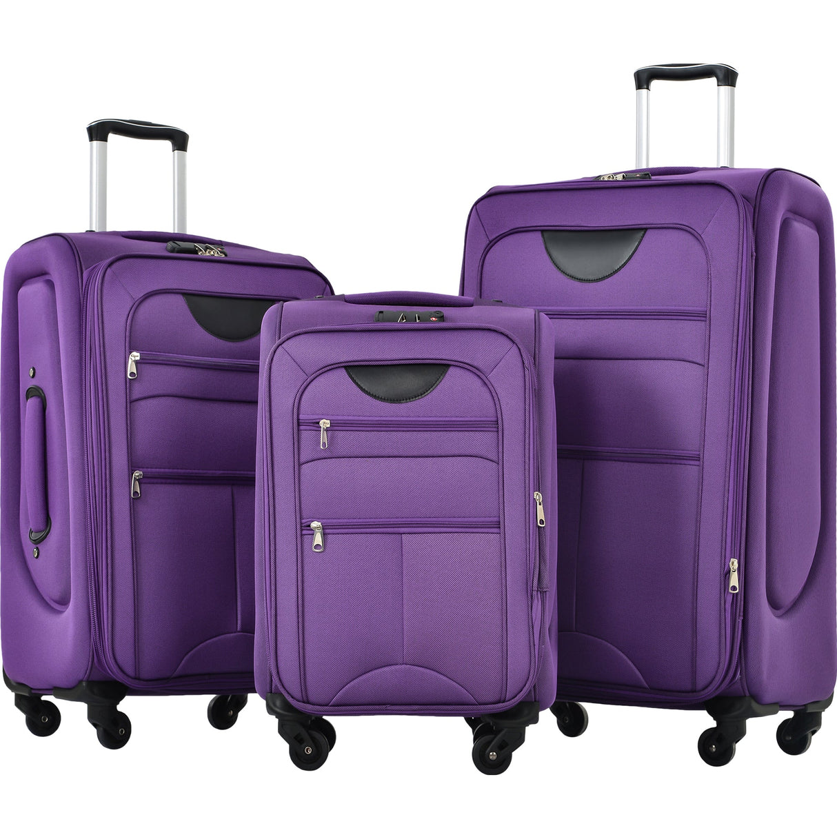Softside expandable 3-piece luggage set with spinner wheels