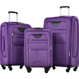 Softside expandable 3-piece luggage set with spinner wheels
